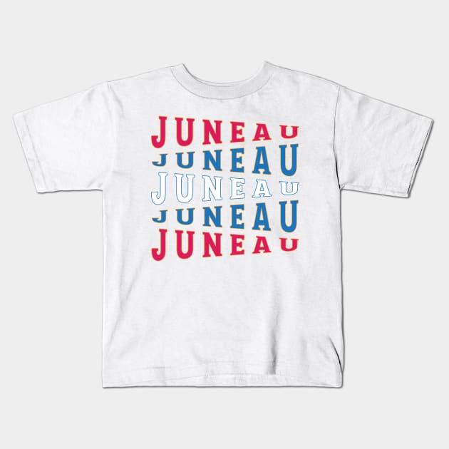 TEXT ART USA JUNEAU Kids T-Shirt by LAVA-ROMA-NOVA